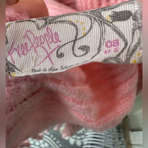 Free People Jaden Chunky Ribbed Fringe Blanket Scarf Baby Pink One Size - Picture 8 of 9